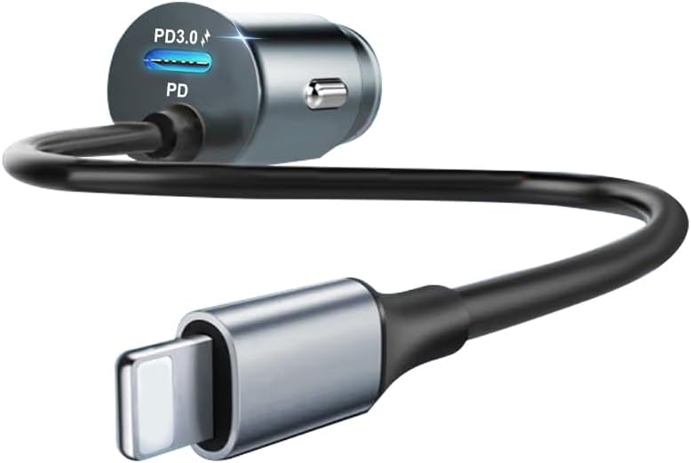 Dual-Port USB C Car Charger with 50 W Power Delivery – Super Fast Charging Adapter for i Phone 15/14 & Galaxy S24/S23 – Includes 4 ft Type C Cable – Enhanced Compatibility for Android Devices – Compact & Durable Cigarette Lighter Charger for On-the-Go Power Solutions
