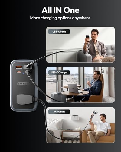 NTONPOWER GAN Ultra 65 W USB Fast Charging Station – Versatile 7-in-1 Travel Power Strip with 3 AC Outlets & 4 USB Ports (2 USB-C) – Compact 4 ft Extension Cord for Seamless Connectivity – Ideal Cruise Essential for Mac Book & i Phone – Rapid Charging & Surge Protection Included