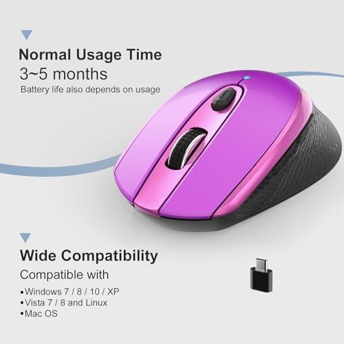 Elevate Your Productivity with the Race GT USB C Wireless Mouse – Ergonomic Design, 2.4 GHz Connectivity, and 6 Customizable Buttons for Mac & PC Users – Precision at Your Fingertips with Adjustable DPI Settings for Seamless Work and Play