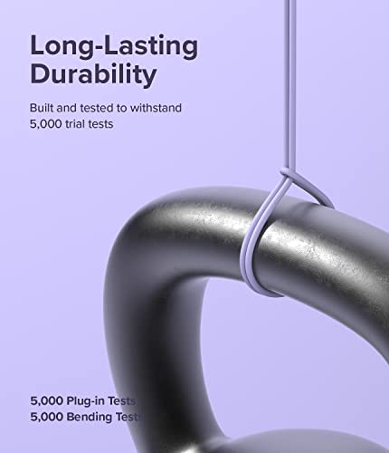 Ringke 3.9 FT USB to Lightning Pastel Charging Cable – Fast Charge Your i Phone, i Pad, and Air Pods with Tangle-Free Design and Enhanced Durability – Sleek Black Aesthetic Perfect for Car Play and Everyday Use