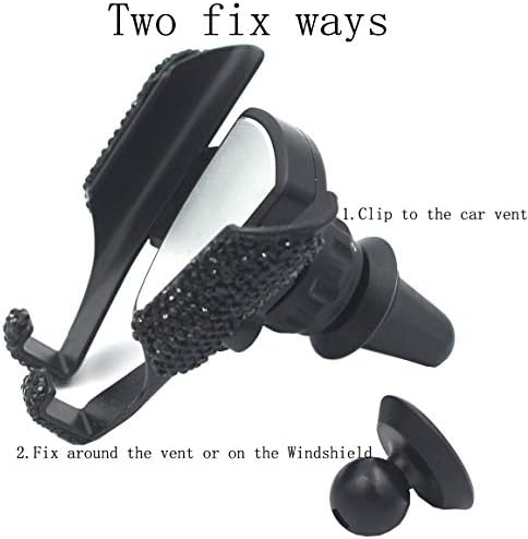 Glamorous Rhinestone Universal Car Air Vent Phone Holder – Elegant Hands-Free Accessory for Smartphones with 360-Degree Rotation and Secure Grip – Stylish Auto Vent Mount Enhancing Safety and Luxury