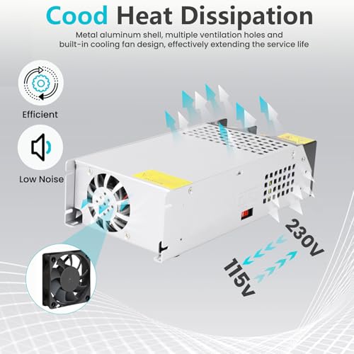 High-Performance 110 V AC to 12 V DC Power Supply Transformer – 50 A 600 W Switching Mode Adapter for CCTV Systems, 3 D Printers, and Security Equipment – Unmatched Efficiency and Broad Compatibility
