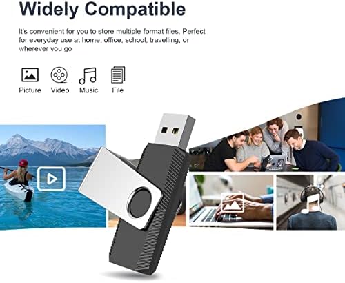 Colorful 5-Pack 64 GB USB Flash Drives by Aiibe – Versatile Data Storage Solution with Enhanced Speed and Compatibility – Stylish and Portable Thumb Drives in Black, Red, Cyan, Green, and Purple for Easy File Organization and Backup