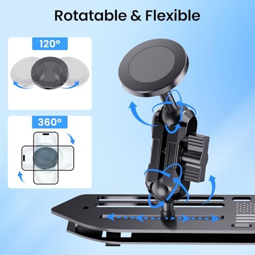Stainless Steel Phone Mount for 2018-2023 Wrangler JL (NOT 4xe)&2020-2023 Gladiator Magnetic&Clamp Dual Heads All-Metal Shakeproof Original America Flag Design OEM Screws Dash Mount Install – Enhanced Compatibility and Speed