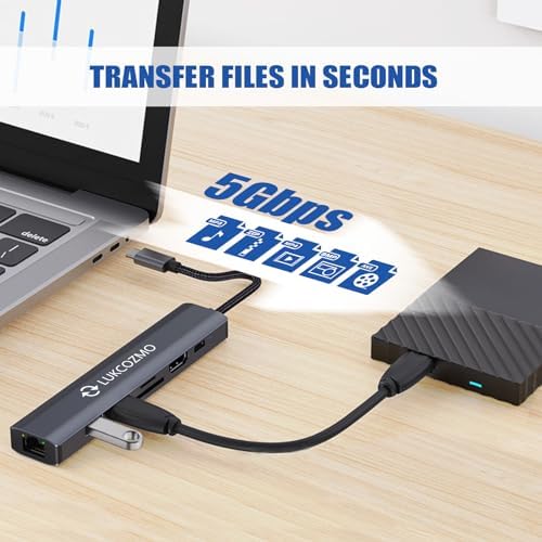 Elevate Your Digital Workspace with the Ultimate 7-in-1 USB C Hub & USB Splitter – Lightning-Fast Data Transfer for Mac Book, Dell, HP Laptops, and Smartphones – All-in-One Port Extender Featuring TF/SD Card Reader and Audio Output – Compact, Durable Accessory for Seamless Connectivity and Enhanced Productivity
