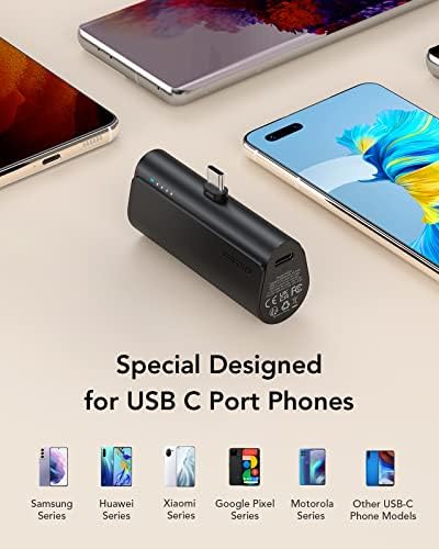VEGER Dual USB C Portable Chargers – 5000 m Ah Fast Charging Power Banks for i Phone 15/16 and Samsung Galaxy S25/S24/S23 – Lightweight Cordless Battery Pack for Ultimate On-the-Go Convenience and Compatibility