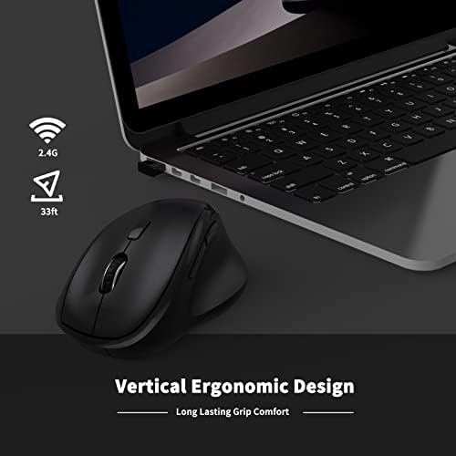 Revolutionize Your Workspace with the Green Ergonomic Wireless Mouse – Superior Vertical Design for Ultimate Comfort, Silent Clicks for Distraction-Free Focus, Long-Lasting Battery Life Powered by 1 AA Battery, Precision Control Up to 1600 DPI with USB Receiver Compatibility for PCs, Laptops, and Desktops
