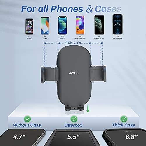 OQTIQ 13-Inch Gooseneck Car Phone Mount – Versatile Windshield & Dashboard Holder with Robust Suction Cup, Anti-Shake Stabilization, Effortless One-Button Release – Universal Compatibility for i Phone 16/15/14 and All Smartphones – Streamline Navigation and Communication While Driving