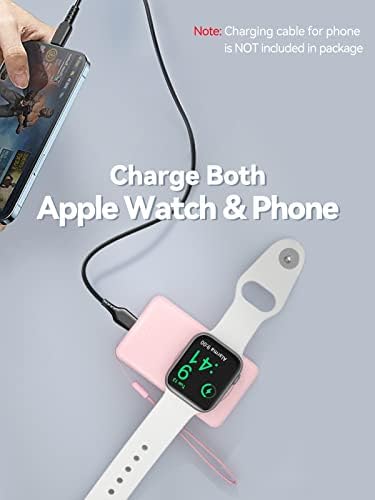 LVFAN 4000 m Ah Magnetic Wireless Power Bank for Apple Watch – Sleek Portable Charger Compatible with Series 1-10, SE, Ultra – Fast Charging Smartwatch Battery Pack for On-the-Go Convenience in Black