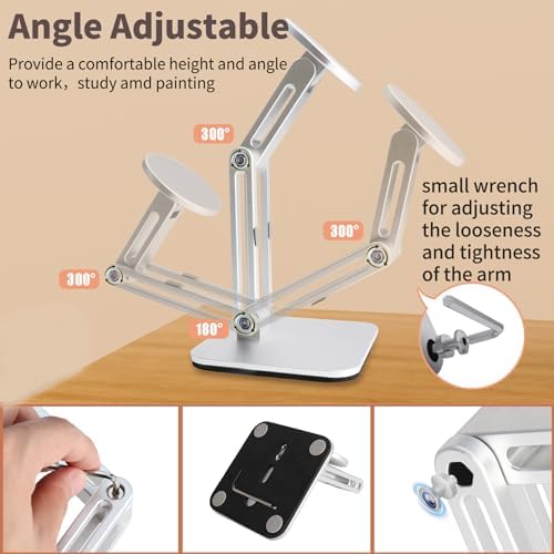 Magnetic Phone Stand for Desk, Heightened & Adjustable & Foldable Metal Magnetic Phone Holder Stand for Desk/Office/Home, Compatible with Magsafe Case/iPhone 15/14/13/12 Series (Black) – Enhanced Compatibility and Speed