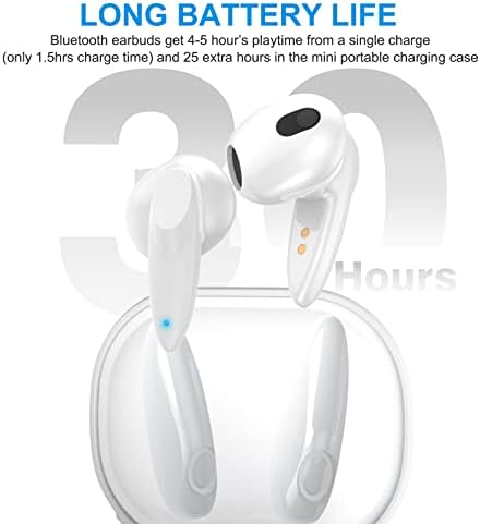 Ultra-Lightweight Bluetooth Earbuds for i Phone 16, 15 Pro Max, 14, 13, 12, 11, XR & Samsung Galaxy S25, S24, S23 Ultra – Advanced Noise-Canceling Wireless Earphones with Built-in Microphone, Ergonomic Comfort, and Quick USB-C Charging for Seamless Connectivity and Premium Sound Quality
