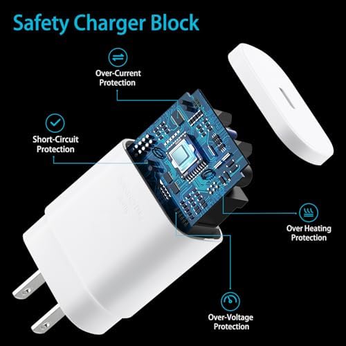 Auorld 30 W USB-C Fast Charger with 10 FT Cable – High-Performance Rapid Charging for i Phone 15/16, i Pad, Samsung Galaxy & Google Pixel – Stylish Purple Design for Maximum Flexibility and Compatibility on the Go
