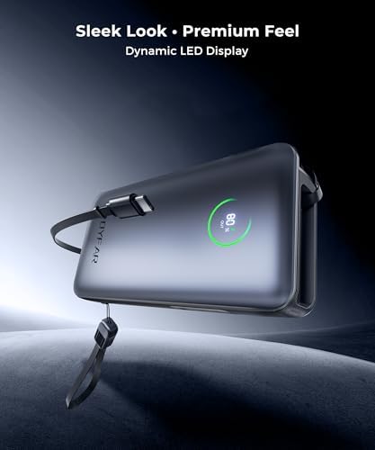 Revolutionary 25000 m Ah Ga N Power Bank with Dual Built-In Cables – Ultra-Fast 65 W Charging for i Phone 16, Samsung Galaxy, and Mac Book – Compact, Airline-Approved Design Perfect for Travel and Outdoor Adventures – Smart LED Display for Effortless Monitoring and Trickle Charging Mode – Certified Safe with 17-Layer Protection and Over 600 Charge Cycles – Ideal for Busy Professionals and Adventurers Alike