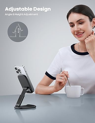 Lamicall Pink Phone Holder, Desk Accessories – Rose Gold Pink Office Cell Phone Holder, Desktop, Office Desks Accessories, Desk Decor for Women, for iPhone, 4-8” Phone – Enhanced Compatibility and Speed