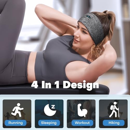 Revolutionary Bluetooth Sleep Headphones Headband for Ultimate Comfort – 14-Hour Wireless Playtime with Superior HD Stereo Sound for Side Sleepers and Active Lifestyles – Stylish Olive Design, Ideal for Yoga, Running, and Relaxation – Perfect Gift Choice for Men, Women, and Teens