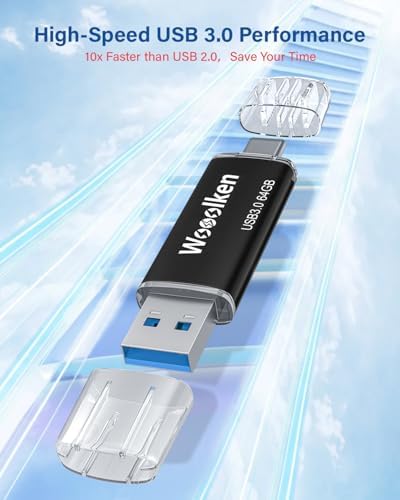 Wooolken 32 GB USB C Flash Drive 2 Pack – Versatile Dual USB 3.0 OTG Memory Stick for i Phone 16/15, Android Devices & Computers – High-Speed Data Transfer, Compact & Durable for On-the-Go Storage Solutions