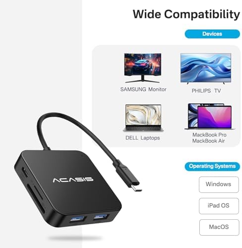Elevate Your Work Efficiency with the ACASIS Dual HDMI Docking Station – Power Up with 100 W PD Charging, Experience Stunning 4 K Display, and Enjoy Lightning-Fast 5 Gbps USB-C & USB-A Connectivity for Dell, HP, Lenovo, Surface, and Yoga Laptops – The Ultimate All-in-One Hub for Professionals and Tech Lovers