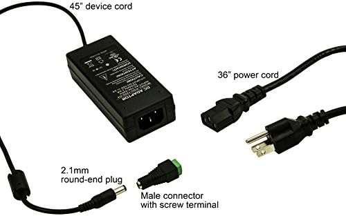 12 V 5 A UL Listed Power Supply with 4-Way Splitter Pigtail Cable – Ultimate Adapter for CCTV Surveillance and LED Lighting Solutions – Reliable Performance & Enhanced Device Compatibility for Security Systems