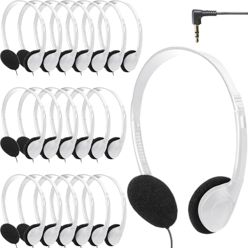 Flutesan 20 Pack Wired On-Ear Headphones – Durable Purple Classroom Headset for Students & Educators, Adjustable Comfort, Enhanced Device Compatibility, Ideal for Group Learning & Individual Study Sessions