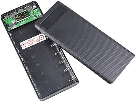 Customizable LHIABNN Power Bank Box – Dual USB Output Charger Case with LCD Display for 18650 Batteries, Versatile Micro/Lightning/Type-C Compatibility, Sleek Black Design for On-the-Go Power Solutions