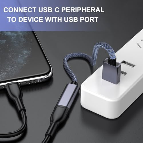 Transform Your Connectivity: Basesailor 3.3 FT USB 3.0 to USB-C Adapter Duo for Lightning-Fast Data Transfer and Universal Charging – Compatible with i Phone 16, i Pad Mini 7, Samsung Galaxy S24/S25, Z Fold/Flip – Exceptional 5 Gbps Speed, Durable Design for Everyday Use