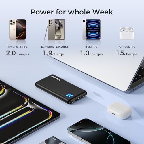 Ultra-Slim 10800 m Ah Portable Charger – Lightweight Power Bank with 15 W Fast Charging for i Phone 16/15/14 & Samsung Galaxy – Essential Travel Companion for On-the-Go Power Solutions – Optimal Device Compatibility and Safety Features