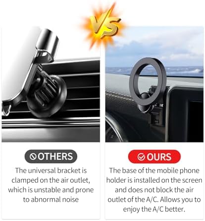 Premium 360° Rotation Car Phone Holder for 2023-2025 Mercedes Benz GLC & 2022-2025 C-Class – Mag Safe Compatible Mount for 12.3-Inch Digital Instrument Cluster – Secure Clip Design for Enhanced Stability & Hands-Free Convenience – Ideal Smartphone Accessory for Navigation and Calls