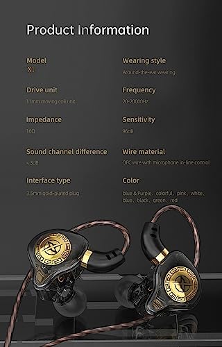 FEDAI X1 Premium Wired Earbuds with Microphone – High-Fidelity In-Ear Monitors for Gaming & Sports – Comfortable Earfins for Optimal Fit, Crystal Clear Sound, 3.5 mm Compatibility for PC and Mobile – Stylish Blue Design Perfect for Daily Use