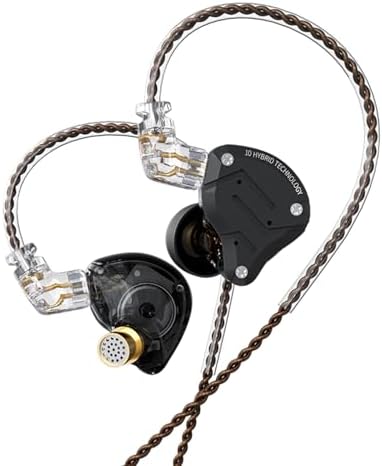 KZ ZS10 Pro Elite In-Ear Monitors – 5-Driver Hybrid Earbuds with Exceptional Sound Isolation and Detachable 2-Pin Cable – Ergonomically Crafted Noise Cancelling Earbuds for Studio Quality and Everyday Enjoyment – Unrivaled Comfort and Clarity for Audiophiles and Music Lovers