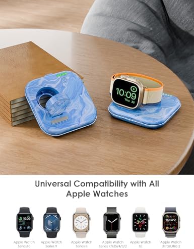 Portable Magnetic Power Bank for Apple Watch – 2000 m Ah Foldable Charger with Type-C Cable | Essential Travel Companion for Series 2-10, SE, Ultra 1/2 | Lightweight, Durable Emergency Backup Solution for Fitness and Adventure Seekers