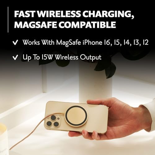 COURANT MAG: 1 Classics Italian Leather Magnetic Charger for Mag Safe i Phones – Luxurious Fast Charging up to 15 W for Models 16, 15, 14, 13, and 12 – Effortless Style Meets Cutting-Edge Technology