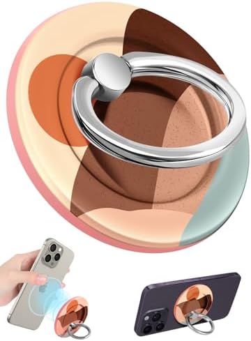 Magnetic Phone Grip Holder for i Phone – Adjustable Mag Safe-Compatible Finger Ring Stand with Fun Designs for Secure Selfies and Video Calls – Lightweight, Durable, and Removable Accessory to Elevate Your Smartphone Experience