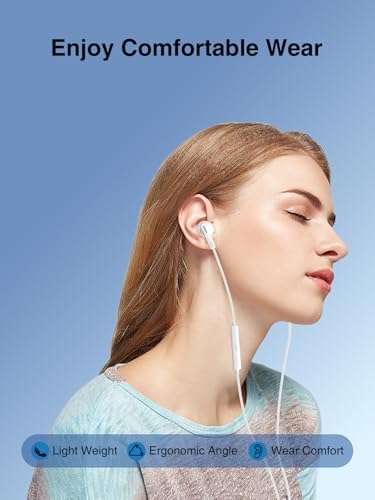 Elevate Your Audio Experience with LCdaymini USB C Earbuds – Premium Wired Headphones for i Phone 16, i Phone 15 Pro Max, Samsung Galaxy S25/S24/S23 Ultra & Google Pixel 9/8 – Immerse in High-Fidelity Sound, Enjoy Effortless Call Management with In-Line Microphone, Convenient Volume Control, and Ultra-Lightweight Design for All-Day Listening Comfort