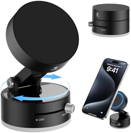 Revolutionary 15 W Magnetic Wireless Car Charger Mount – Adjustable Fast Charging Holder for i Phone 12-16 | Sleek, Foldable Design for Optimal Viewing | Ideal Gift for Tech-Savvy Drivers | Enhanced Mag Safe Compatibility & Travel-Friendly Convenience