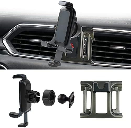 Mazda CX-5 2017-2025 Premium Air Vent Phone Holder – Adjustable Handsfree Mount for All Smartphones, Thick Case Compatible – 360-Degree Rotation for Safe Navigation and Easy Access, Sleek Design for Enhanced Interior Aesthetics