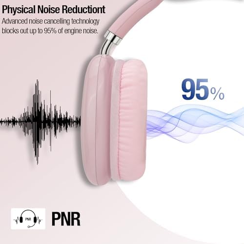 Stylish Pink Over-Ear Bluetooth Headphones – 28-Hour Battery Life with Advanced Microphone for Crystal Clear Calls – Ideal for Music Enthusiasts and Active Lifestyles – Effortless Connectivity with i OS & Android – All-Day Comfort for Extended Use