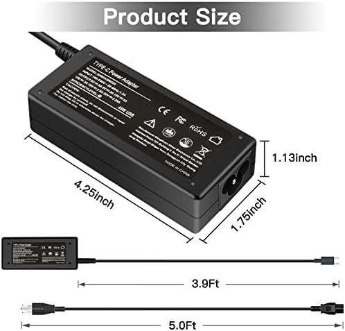 High-Speed 45 W Type-C USB Charger for HP Chromebook X360 Models – Reliable Power Adapter with Enhanced Compatibility & 1-Year Warranty for Optimal Performance