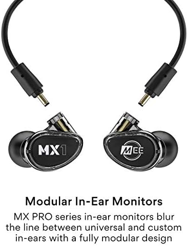 MEE audio MX1 PRO Dynamic Driver In-Ear Monitor Headphones – Professional Quality Sound Isolation Earbuds with Memory Wire Comfort, Detachable Cables, and Transparent Design for Musicians and Audiophiles – Exceptional Audio Clarity for Live Performances and Studio Sessions