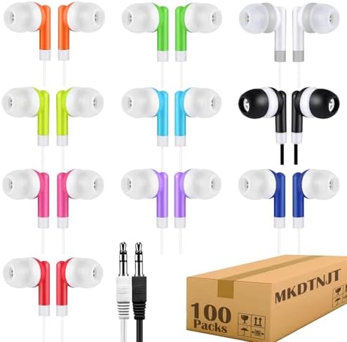 Bulk Classroom Earbuds – 30-Pack Multi-Color Wired Headphones for Kids and Educators, Individually Wrapped for Effortless Distribution and Enhanced Device Compatibility, Ideal for Focused Learning and Engaging Educational Activities