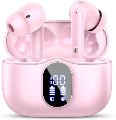 Btootos Ultra-Durable Bluetooth 5.4 Wireless Earbuds – Immersive Bass Sound with Noise-Cancelling Mic, IP7 Waterproof Design for Active Lifestyles, 36-Hour Playtime with LED Battery Display, Bold Yellow for a Striking Audio Experience