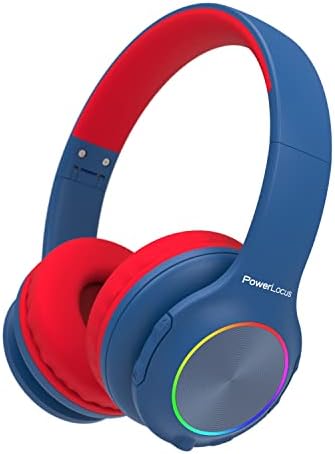 Vibrant Power Locus PLED Kids Bluetooth Headphones – Safe Volume Control (74/85/94 d B), Fun LED Lights, Hi-Fi Sound, Built-in Microphone & Multi-Connectivity for Travel, Learning & Play – Perfect Over-Ear Design for Children