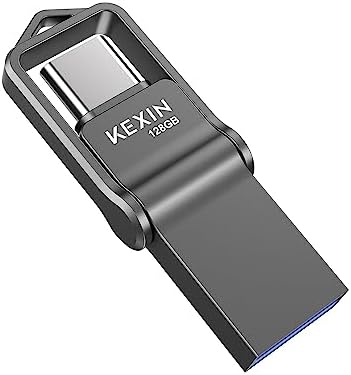KEXIN 128 GB USB C Flash Drive – High-Speed Dual Drive for Seamless Data Transfer on Android, Mac, and PCs – Versatile OTG Memory Stick with USB 3.0 Compatibility for Quick File Sharing and Storage