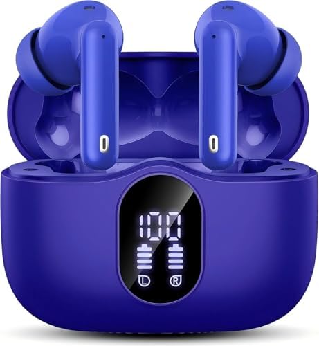 Btootos Ultra-Durable Bluetooth 5.4 Wireless Earbuds – Immersive Bass Sound with Noise-Cancelling Mic, IP7 Waterproof Design for Active Lifestyles, 36-Hour Playtime with LED Battery Display, Bold Yellow for a Striking Audio Experience