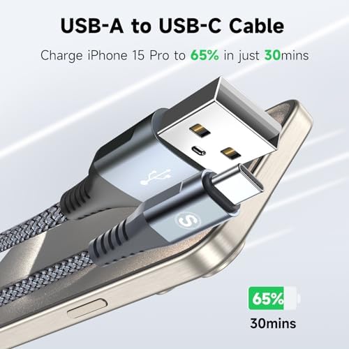 MAXGROUP USB Type C Charger Cable Trio | Durable Nylon Braided Charging Cords (10 ft, 6.6 ft, 3.3 ft) for i Phone 15, 16 Pro Max, Samsung Galaxy S Series & More | Fast Charging & Universal Compatibility for Home, Office & Travel | Enhanced Durability & Flexibility