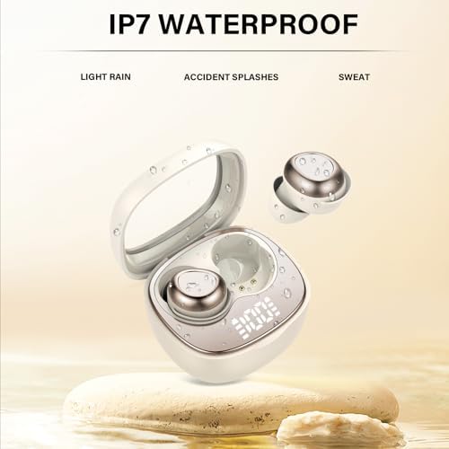 Ultimate Sleep Solutions: 2025 Bluetooth 5.4 True Wireless Earbuds for Side Sleepers – 53 Hours of Hi-Fi Sound, Advanced 3 D Noise Cancellation, IP7 Waterproof, Quick USB-C Charging – Experience Restful Nights and Unmatched Comfort Anytime, Anywhere