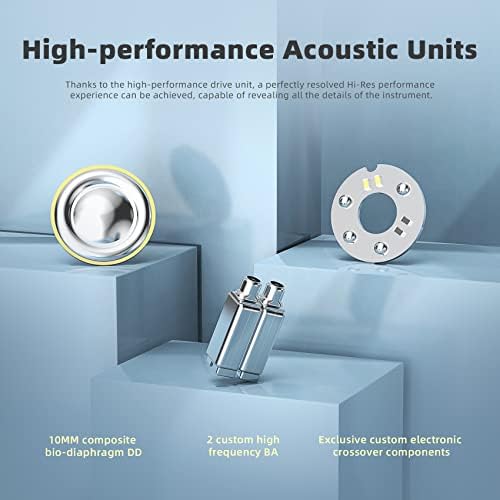 KBEAR KB2208 Gold In-Ear Earphones with Detachable Cable – Hi-Fi Stereo Sound, Deep Bass & Noise Isolation for Sports, Running, and Everyday Use with Built-in Microphone – Enhanced Compatibility for Seamless Connectivity