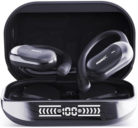 Riwbox Advanced Noise Cancelling Wireless Earbuds with Integrated Translation – 60-Hour Endurance, Bluetooth 5.4 for Superior Connectivity, Ergonomically Designed for Professionals and Travelers (Black) – Elevate Your Audio Experience Without Subscription Hassles