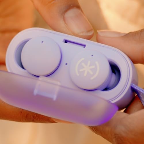 Speck Gemtones Wireless Earbuds – Bluetooth 5.3 Headphones with 28 Hours of Battery Life, USB-C Charging & Custom EQ App for i Phone & Android Users – Stylish White Album Design with Two-Year Warranty for Ultimate Audio Experience