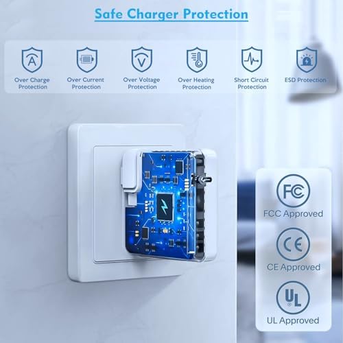 High-Speed 140 W USB-C Charger for Mac Book Pro & All USB-C Devices – 10 ft MFI-Certified Charging Cable – Ultra-Fast Power Adapter for Laptops, Tablets & Smartphones – Reliable, Safe & Efficient Solution with 30,000 Bends Durability – Perfect for Home, Office & Travel Charging Needs – Rapid Charge Your Mac Book Pro 16/15/14/13, Mac Book Air, i Pad Pro M1/M2/M3 & More – Versatile Compatibility Ensuring Optimal Performance Across Devices – Maximize Charging Efficiency with Up to 96% Efficiency Rate – Built-in IC Chip for Comprehensive Safety Protection Against Over-Current, Short-Circuit & Over-Voltage – Experience the Ultimate Charging Convenience Anywhere You Go