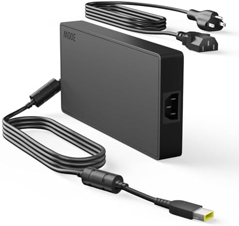 Ultra-Reliable 300 W Lenovo Laptop Charger – High-Performance Power Adapter with 20 V 15 A Output for Legion & Think Pad Series – Enhanced Compatibility, Anti-Interference Technology, and Durable Design for Gamers and Professionals – Slim Yellow Tip Connector with Long-Lasting Cables for Seamless Connectivity and Performance